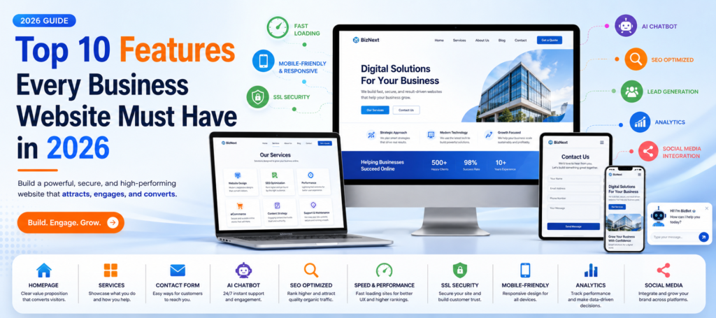 Top 10 Features Every Business Website Must Have in 2026